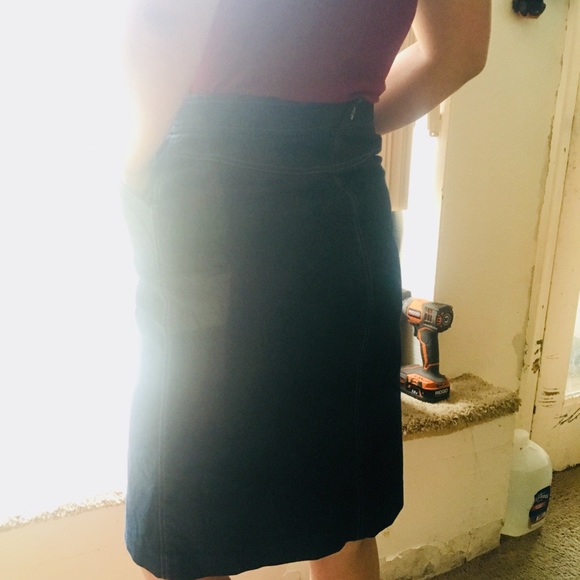 Denim Pencil Skirt - Picture 3 of 8